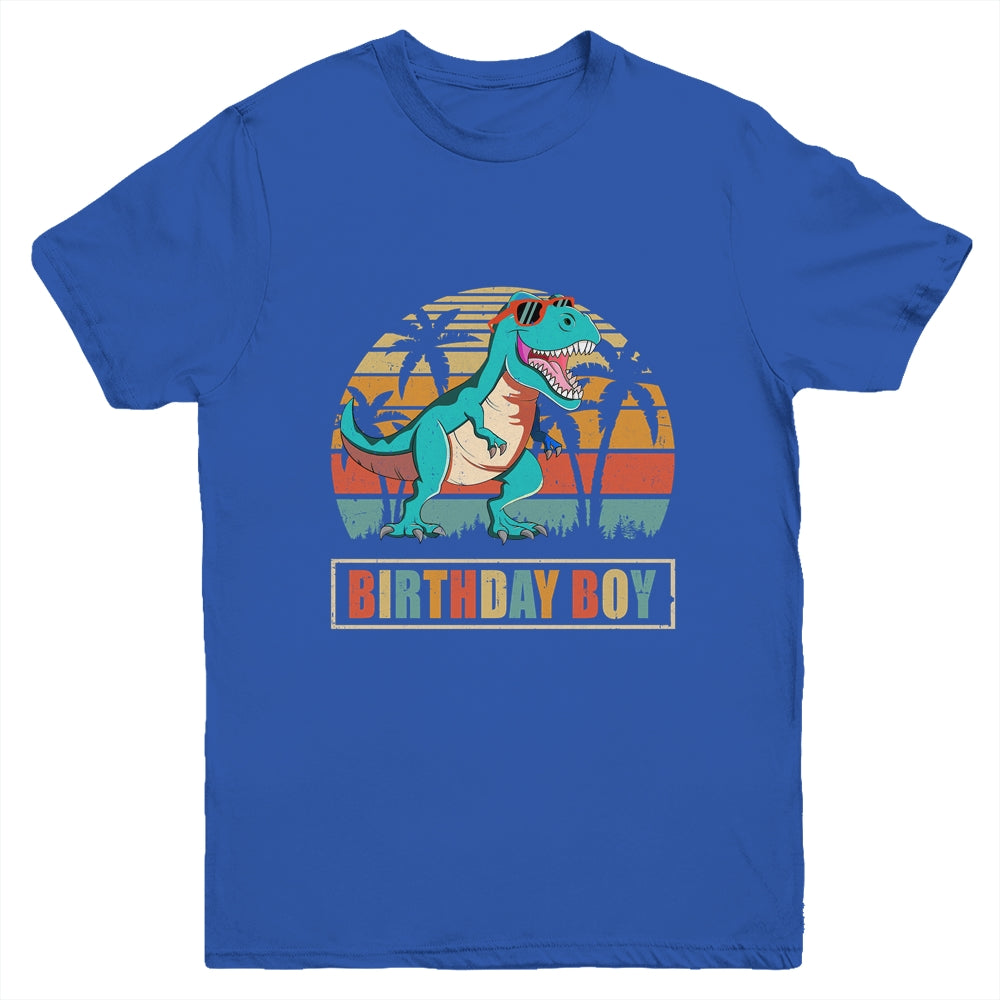 Birthday Boy Dino T Rex Dinosaur Boys Kids Matching Family Youth Shirt | siriusteestore