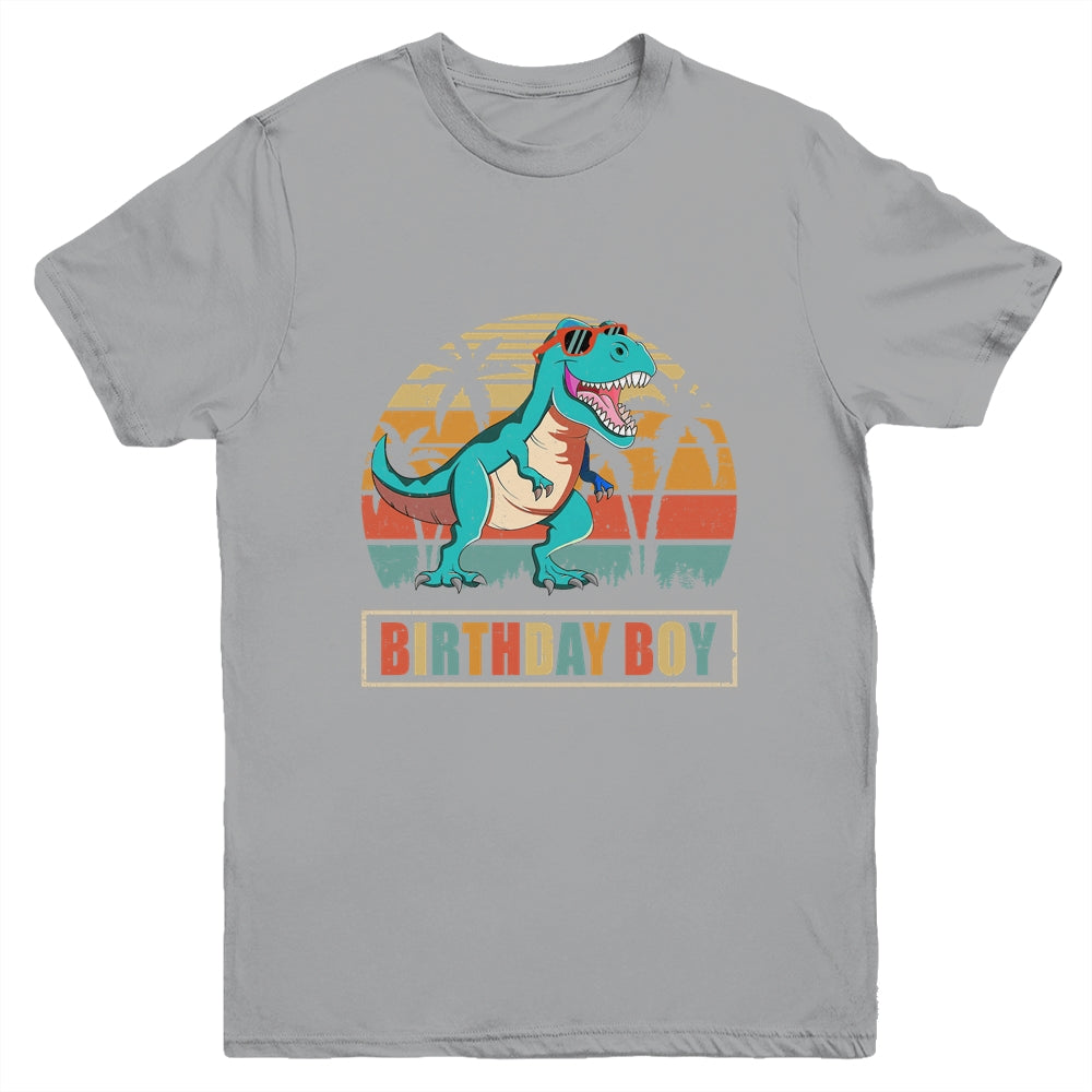 Birthday Boy Dino T Rex Dinosaur Boys Kids Matching Family Youth Shirt | siriusteestore