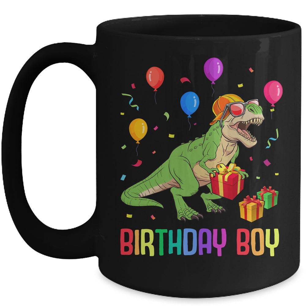 Birthday Boy Dino T Rex Dinosaur Boys Matching Family Mug | siriusteestore