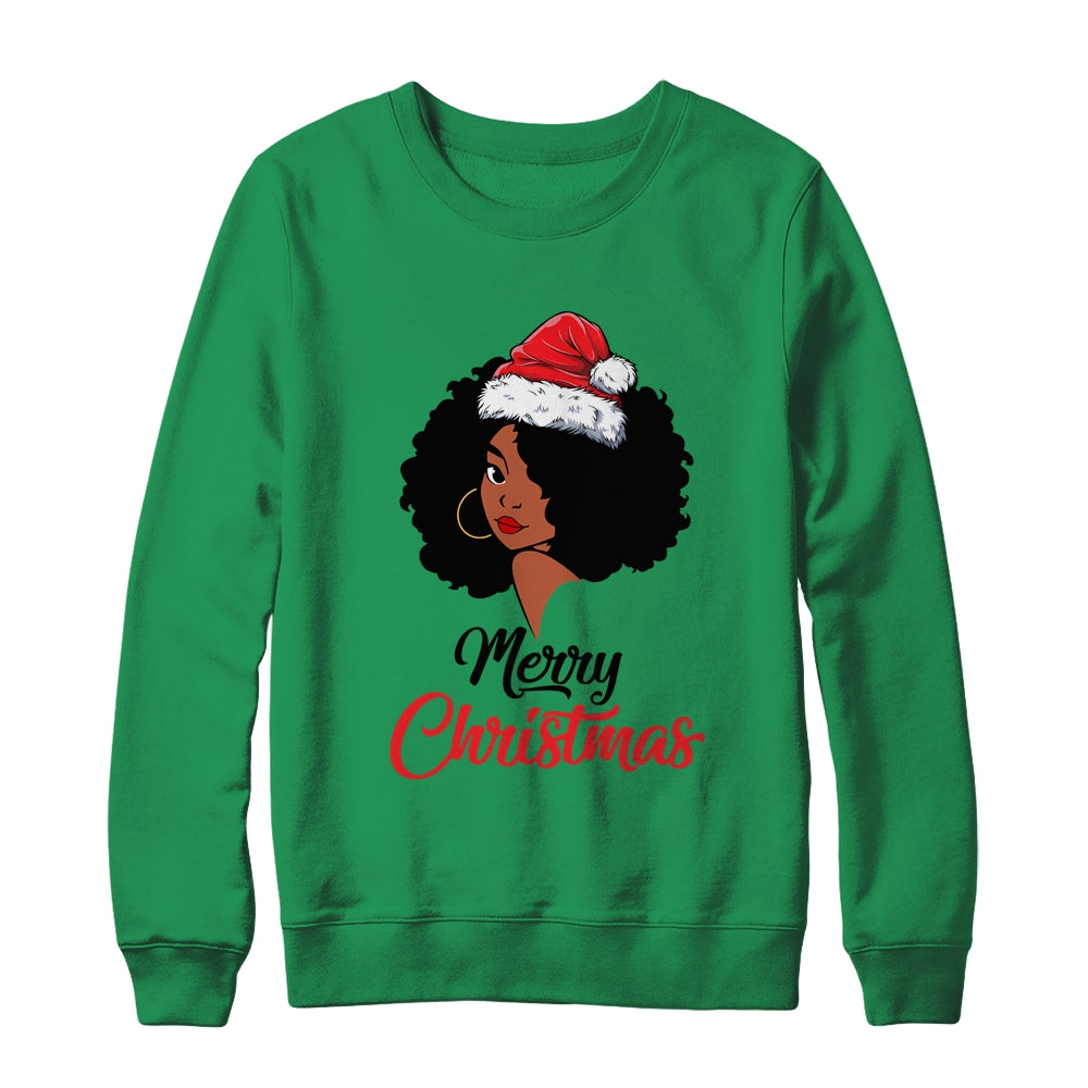 Black African American Santa Xmas Christmas Melanin Women Shirt & Sweatshirt | siriusteestore