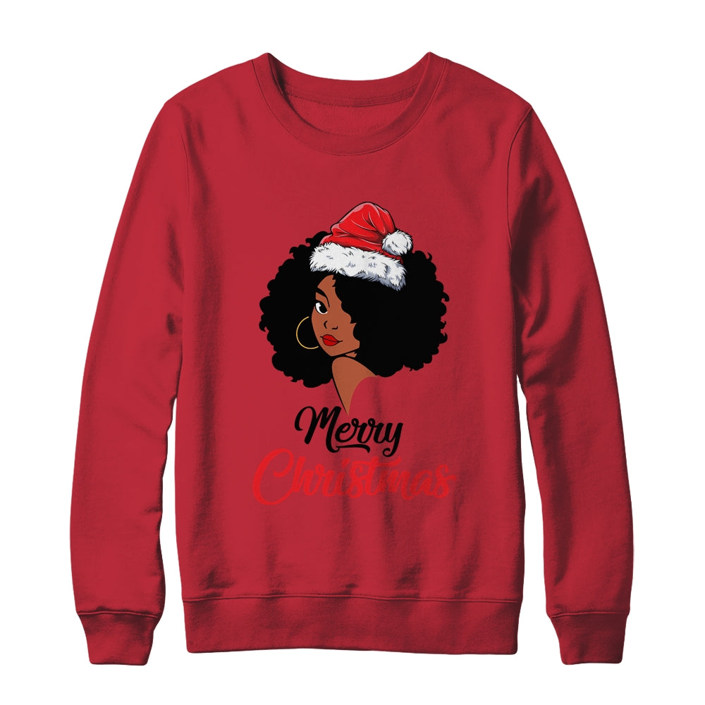Black African American Santa Xmas Christmas Melanin Women Shirt & Sweatshirt | siriusteestore