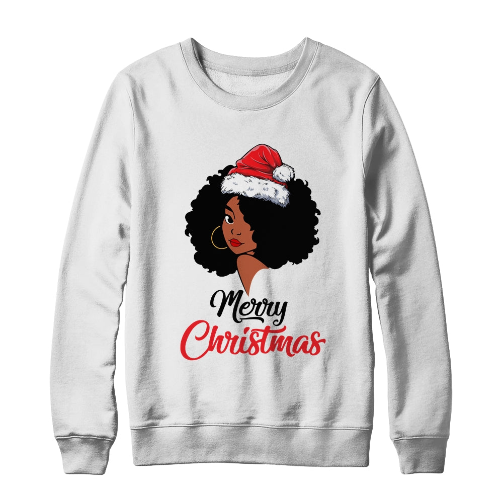 Black African American Santa Xmas Christmas Melanin Women Shirt & Sweatshirt | siriusteestore