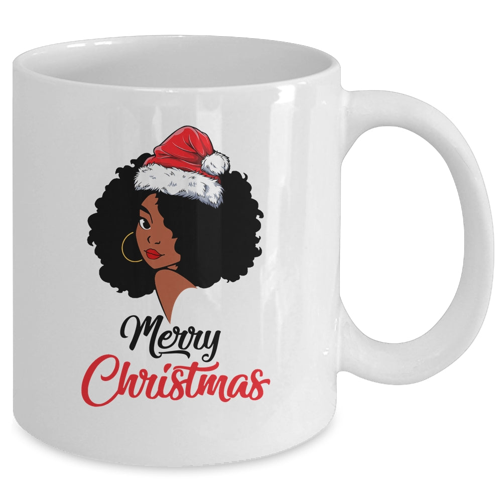 Black African American Santa Xmas Christmas Melanin Women Mug | siriusteestore