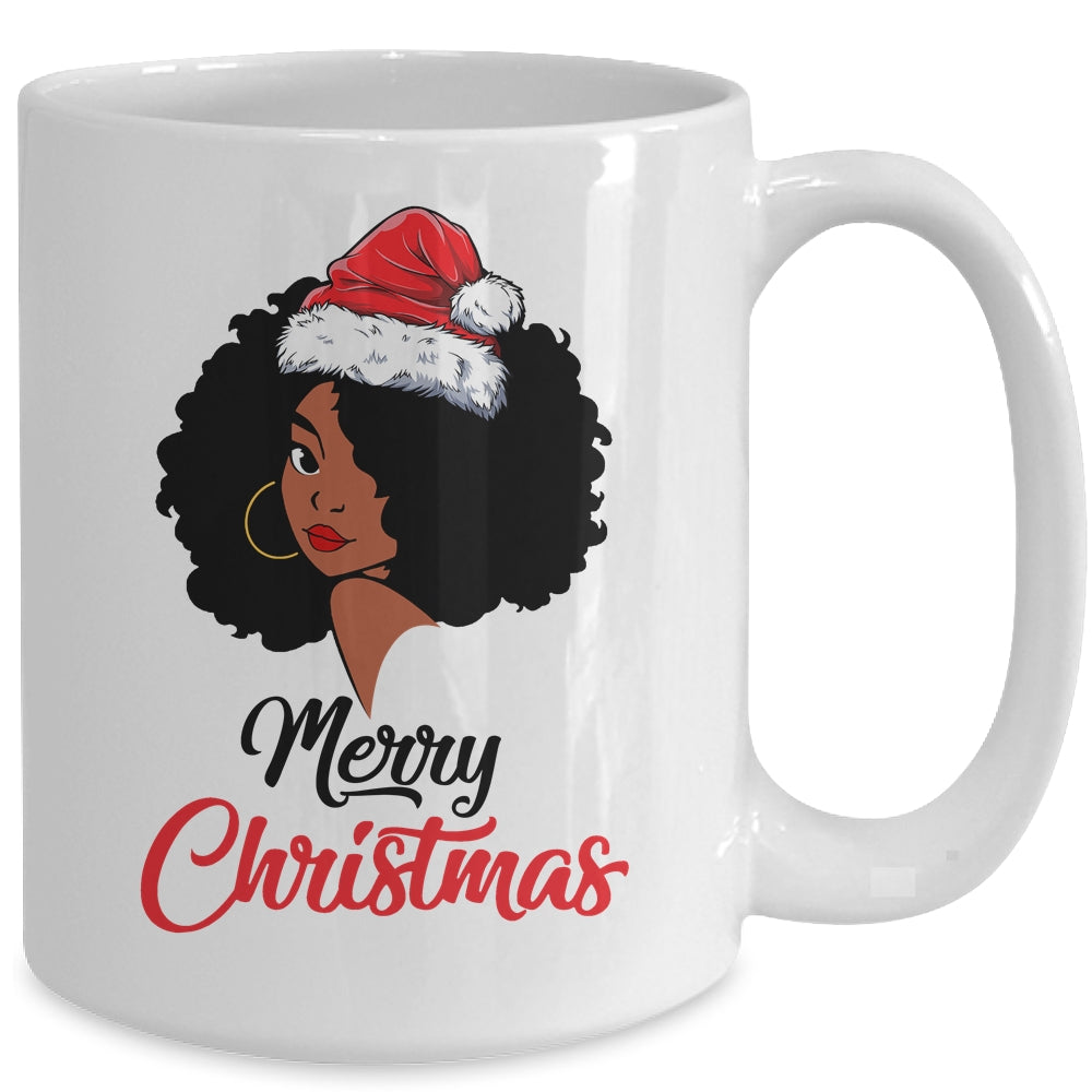 Black African American Santa Xmas Christmas Melanin Women Mug | siriusteestore
