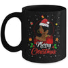Black African Girl American Melanin Christmas Santa Hat Mug | siriusteestore