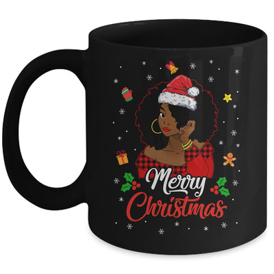 Black African Girl American Melanin Christmas Santa Hat Mug | siriusteestore