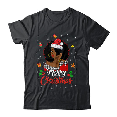 Black African Girl American Melanin Christmas Santa Hat Xmas Shirt & Sweatshirt | siriusteestore