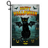 Black Cat Bat Wing Halloween Flag Pumpkin Seasonal Spooky Happy Halloween | siriusteestore