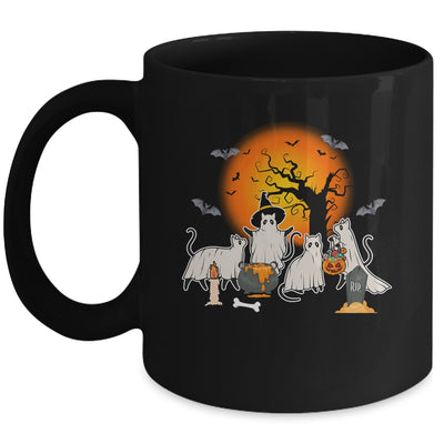Black Cats In Ghost Costume Cute Women And Men Halloween Mug | siriusteestore