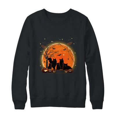 Black Cats Moon Pumpkin Funny Halloween Horror Gifts Shirt & Sweatshirt | siriusteestore