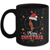 Black Girl Merry Christmas African American Woman Xmas Mug | siriusteestore