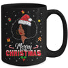 Black Girl Merry Christmas African American Woman Xmas Mug | siriusteestore