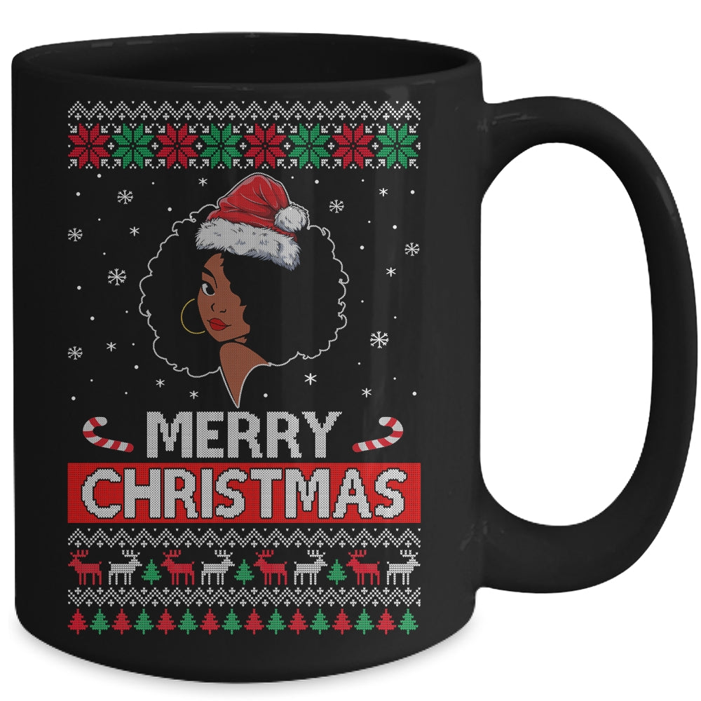 Black Girl Ugly Merry Christmas African American Woman Mug | siriusteestore