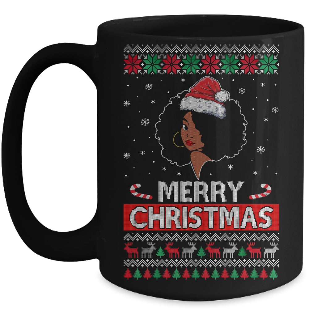 Black Girl Ugly Merry Christmas African American Woman Mug | siriusteestore