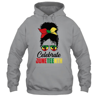 Black Women Messy Bun Hair Juneteenth Independence Day T-Shirt & Tank Top | Siriustee.com.com