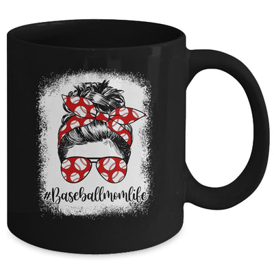 Bleached Baseball Mom Life Messy Bun Baseball Player Mom Mug | siriusteestore