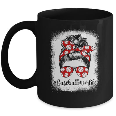Bleached Baseball Mom Life Messy Bun Baseball Player Mom Mug | siriusteestore