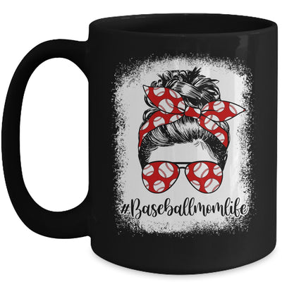 Bleached Baseball Mom Life Messy Bun Baseball Player Mom Mug | siriusteestore