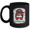 Bleached Football Mom Life Messy Bun Football Player Mom Mug | siriusteestore