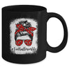 Bleached Football Mom Life Messy Bun Football Player Mom Mug | siriusteestore