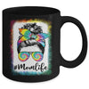 Bleached Messy Bun Mom Life Tie Dye Mother's Day Mug | siriusteestore
