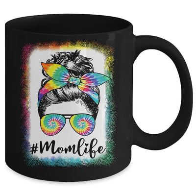 Bleached Messy Bun Mom Life Tie Dye Mother's Day Mug | siriusteestore