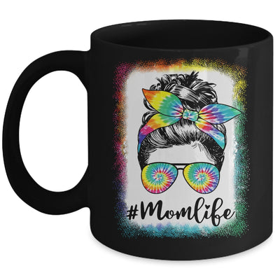 Bleached Messy Bun Mom Life Tie Dye Mother's Day Mug | siriusteestore