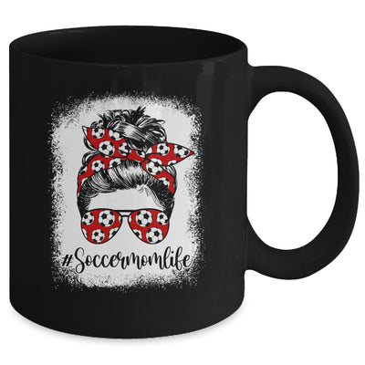 Bleached Soccer Mom Life Messy Bun Soccer Player Mom Mug | siriusteestore