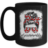 Bleached Soccer Mom Life Messy Bun Soccer Player Mom Mug | siriusteestore