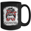 Bleached Soccer Mom Life Messy Bun Soccer Player Mom Mug | siriusteestore