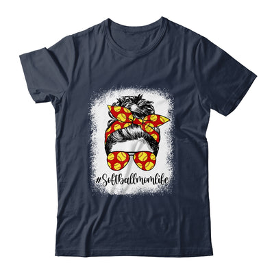 Bleached Softball Mom Life Messy Bun Softball Player Mom Shirt & Tank Top | siriusteestore
