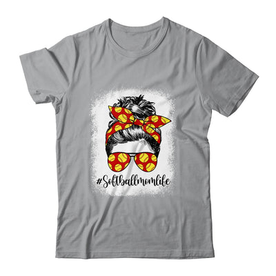 Bleached Softball Mom Life Messy Bun Softball Player Mom Shirt & Tank Top | siriusteestore