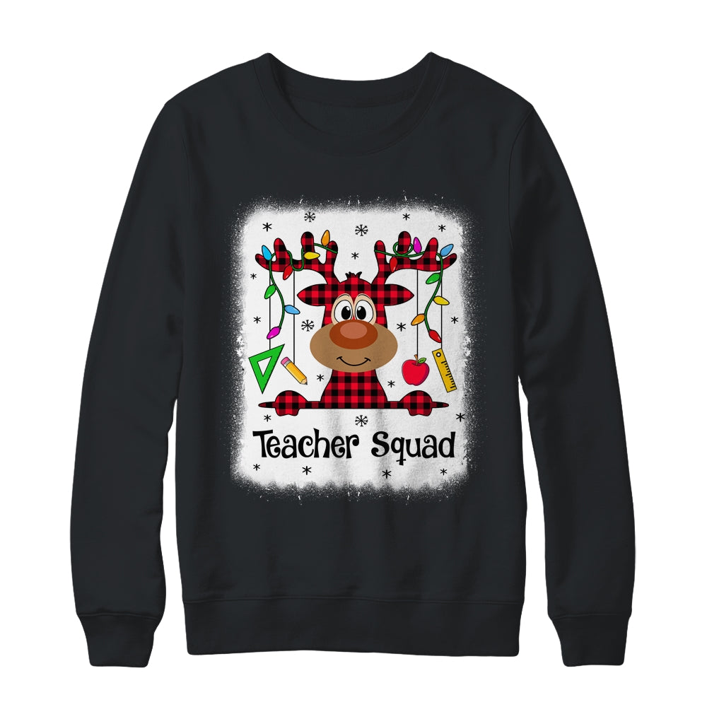 Bleached Teacher Squad Reindeer Funny Teacher Christmas Xmas Shirt & Sweatshirt | siriusteestore