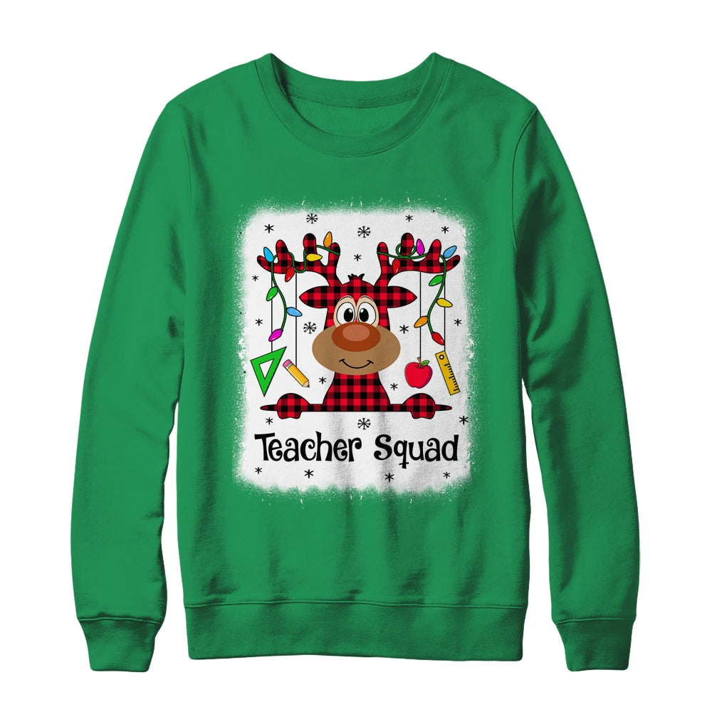 Bleached Teacher Squad Reindeer Funny Teacher Christmas Xmas Shirt & Sweatshirt | siriusteestore