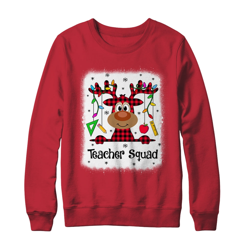Bleached Teacher Squad Reindeer Funny Teacher Christmas Xmas Shirt & Sweatshirt | siriusteestore