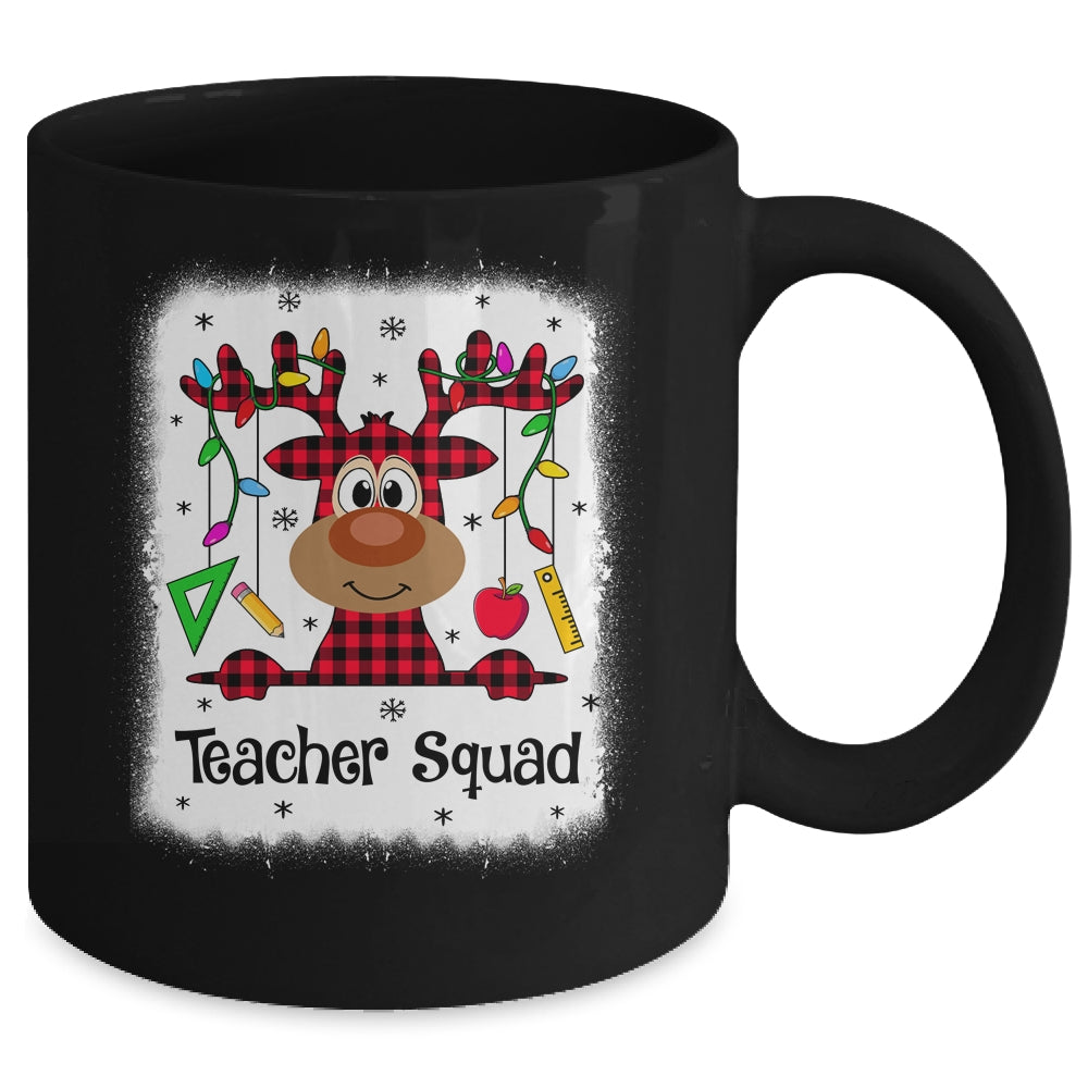 Bleached Teacher Squad Reindeer Funny Teacher Christmas Xmas Mug | siriusteestore