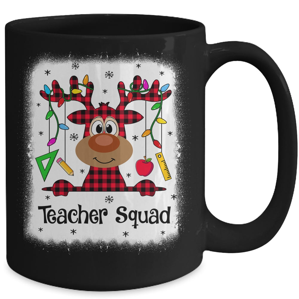 Bleached Teacher Squad Reindeer Funny Teacher Christmas Xmas Mug | siriusteestore