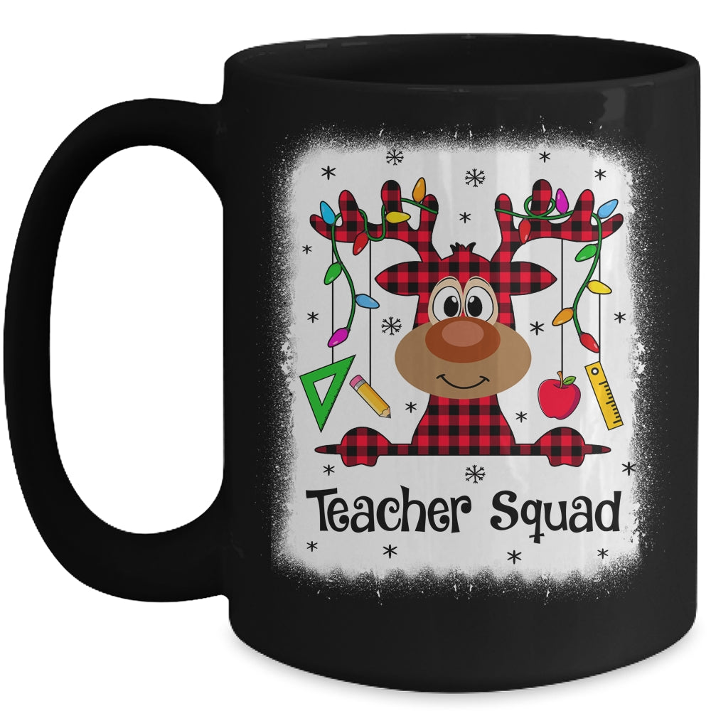 Bleached Teacher Squad Reindeer Funny Teacher Christmas Xmas Mug | siriusteestore