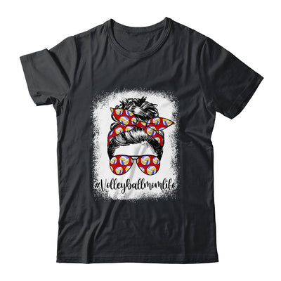 Bleached Volleyball Mom Life Messy Bun Volleyball Player Mom Shirt & Tank Top | siriusteestore