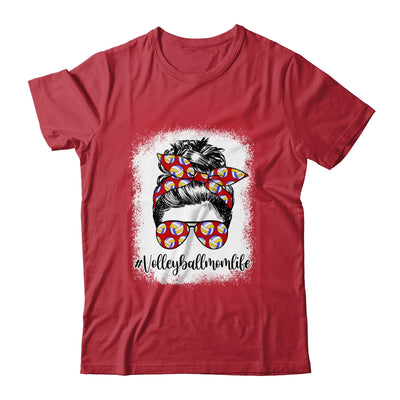 Bleached Volleyball Mom Life Messy Bun Volleyball Player Mom Shirt & Tank Top | siriusteestore
