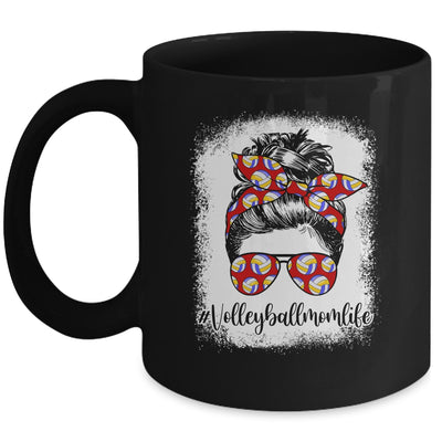 Bleached Volleyball Mom Life Messy Bun Volleyball Player Mom Mug | siriusteestore
