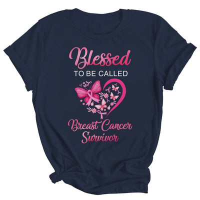 Blessed To Be Called Breast Cancer Survivor Pink Butterfly Shirt & Hoodie | siriusteestore