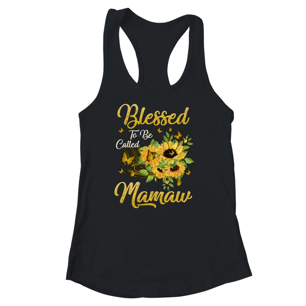 Blessed To Be Called Mamaw Sunflower Mothers Day Shirt & Tank Top | siriusteestore