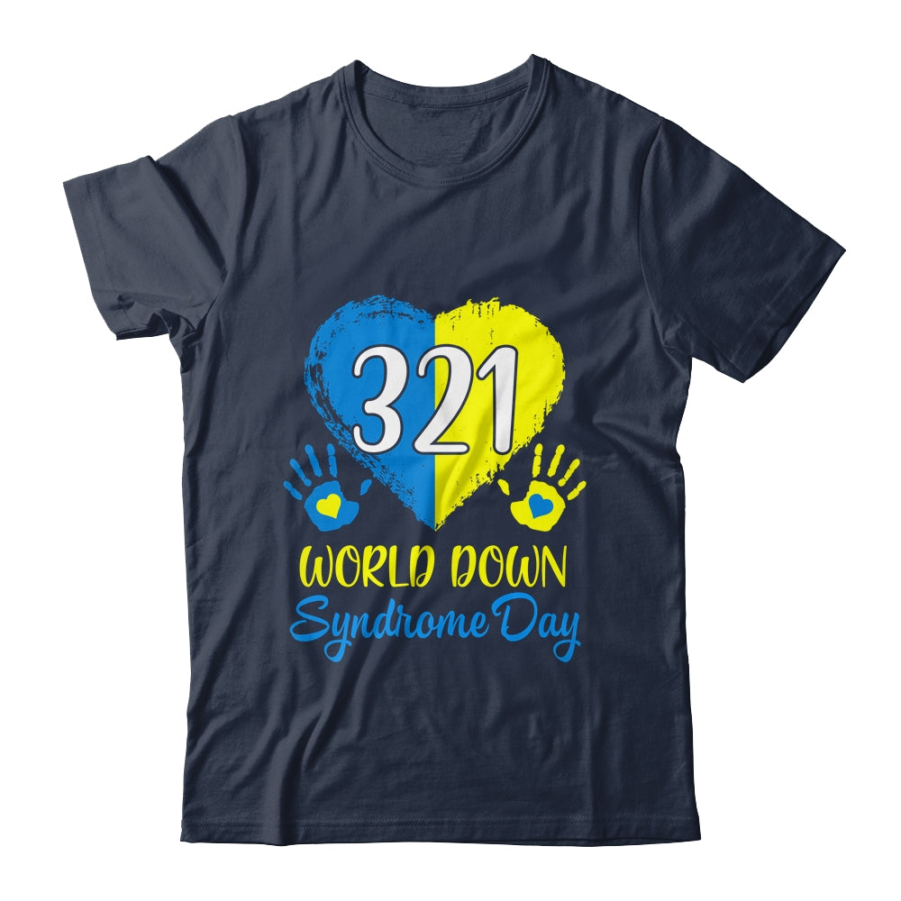 Blue Yellow Heart 21 World Down Syndrome Awareness Day Shirt & Hoodie | siriusteestore