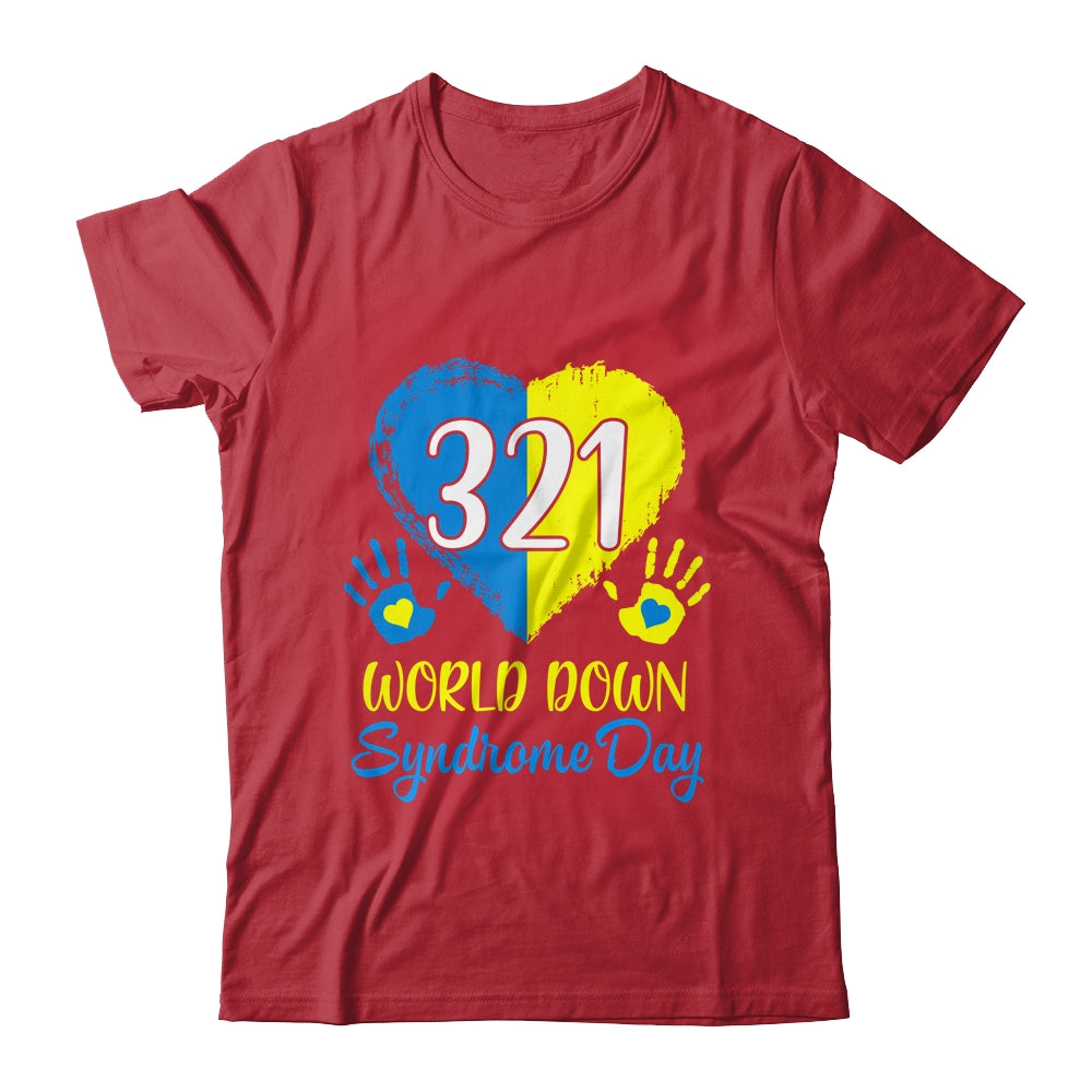 Blue Yellow Heart 21 World Down Syndrome Awareness Day Shirt & Hoodie | siriusteestore