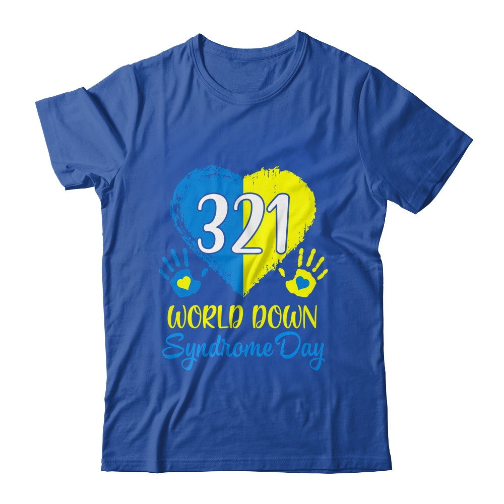 Blue Yellow Heart 21 World Down Syndrome Awareness Day Shirt & Hoodie | siriusteestore