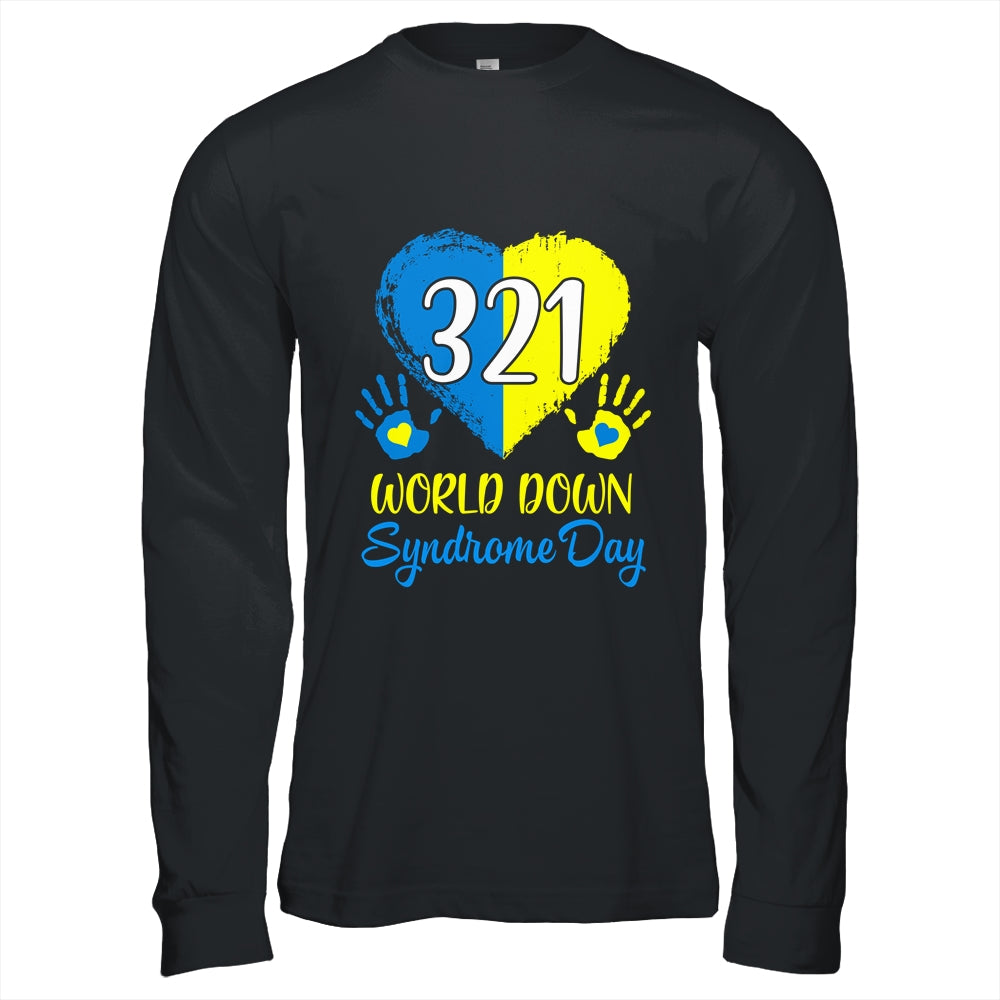 Blue Yellow Heart 21 World Down Syndrome Awareness Day Shirt & Hoodie | siriusteestore