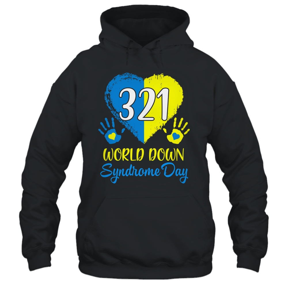 Blue Yellow Heart 21 World Down Syndrome Awareness Day Shirt & Hoodie | siriusteestore