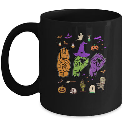 Boo American Sign Language Pride ASL Deaf Halloween Gift Mug | siriusteestore