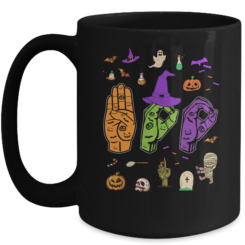 Boo American Sign Language Pride ASL Deaf Halloween Gift Mug | siriusteestore